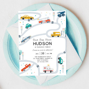 Invitation d'anniversaire de voiture pour enfants