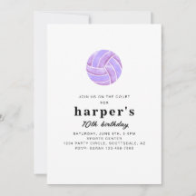 Invitation d'anniversaire de volley-ball