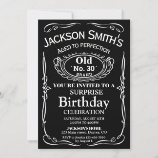 Invitation d'anniversaire de Whiskey Surprise invi