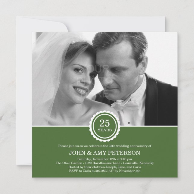 Invitation d'anniversaire de Wonderful Years (Vert (Devant)