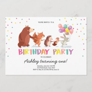 Invitation d'anniversaire de Woodland First Forêt 