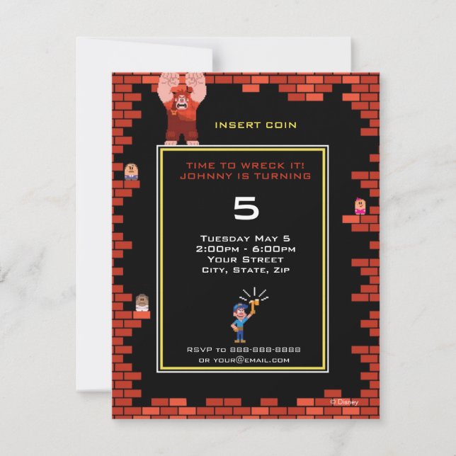 Invitation d'anniversaire de Wreck-It Ralph (Devant)