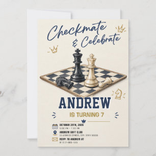 Invitation d'anniversaire d'échecs personnalisée