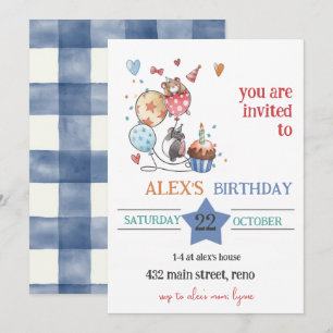 Invitation d'anniversaire d'enfant avec hérisson