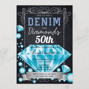 Invitation d'anniversaire Denim and Diamonds