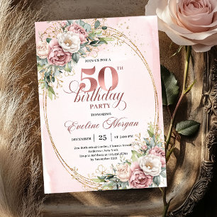 Invitation d'anniversaire des 50 ans Minimal Elega