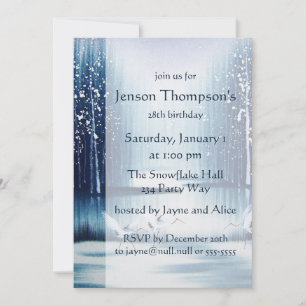 Invitation d'anniversaire des aigrettes d'hiver