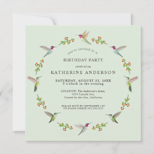 Invitation d'anniversaire des colibris d'Anna