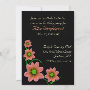 Invitation d'anniversaire des dames florales