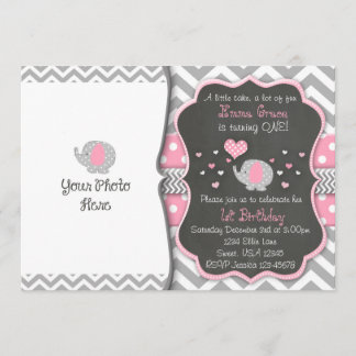 Invitation d'anniversaire des éléphants| Invitatio