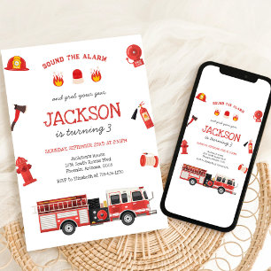 Invitation d'anniversaire des enfants de camion de