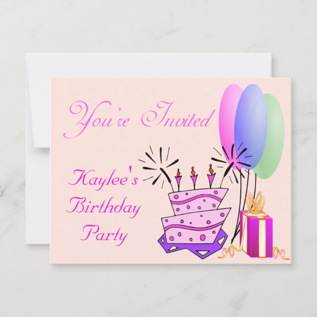 Invitation d'anniversaire des filles (Devant)