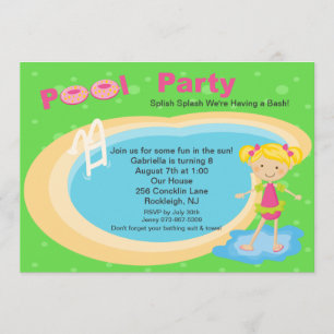 Invitation d'anniversaire des filles de la Cute Po