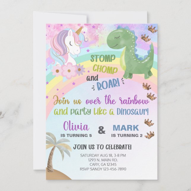 Invitation d'anniversaire des frères et soeurs lic (Devant)