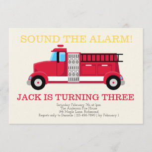 Invitation d'anniversaire des Garçons de camion-fe