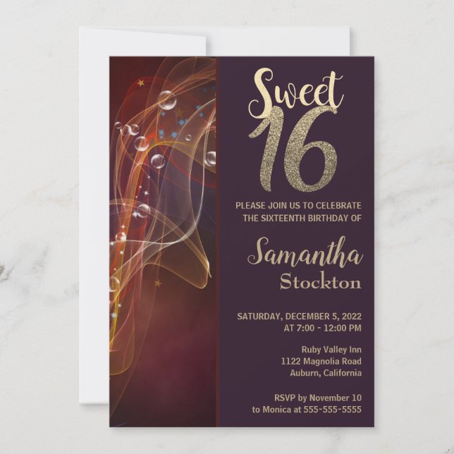 Invitation d'Anniversaire des perles élégantes (Devant)