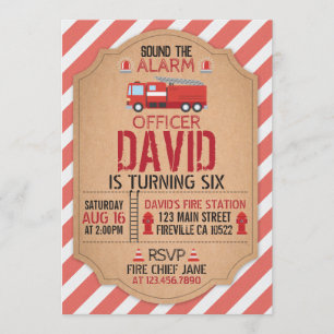 Invitation d'anniversaire des pompiers
