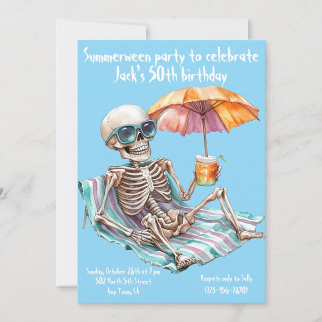 Invitation d'anniversaire d'été (Devant)