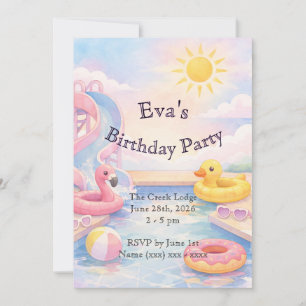 Invitation d'anniversaire d'été pour filles