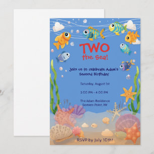 Invitation d'anniversaire deux à la mer Anniversai