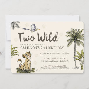 Invitation d'anniversaire deux ans Lion King Two W