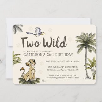 Invitation d'anniversaire deux ans Lion King Two W