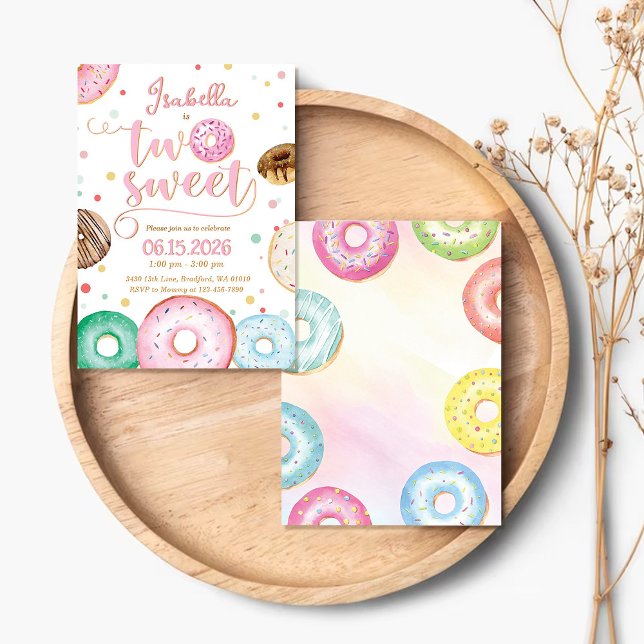 Invitation d'anniversaire Deux Donuts Sucrés (Créateur téléchargé)