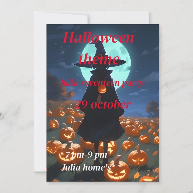 Invitation d'anniversaire d'Halloween (Devant)