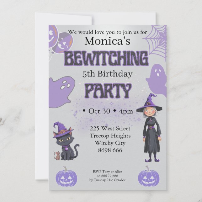 Invitation d'anniversaire d'Halloween (Devant)