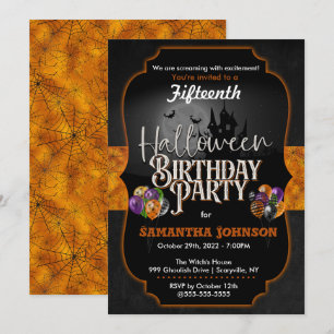 Invitation d'anniversaire d'Halloween avec des toi