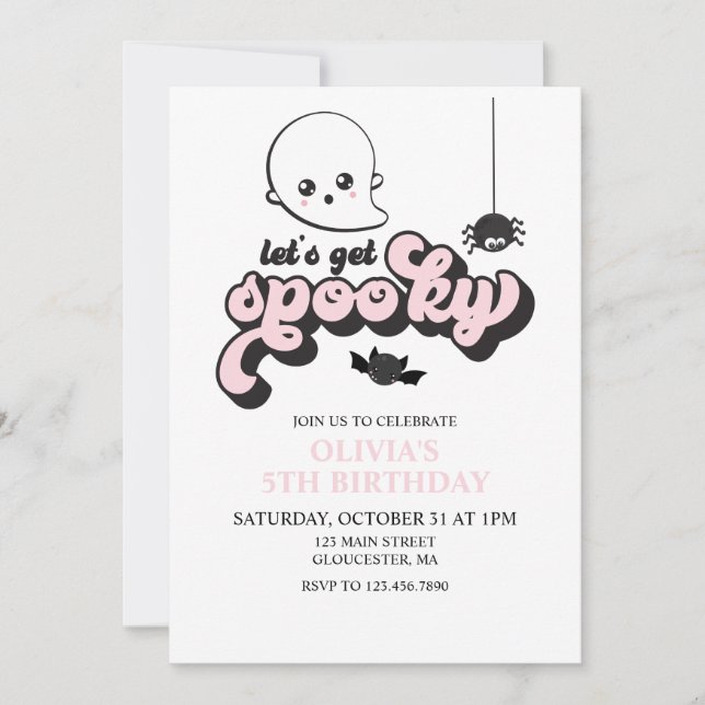 Invitation d'anniversaire d'Halloween Éffrayante (Devant)