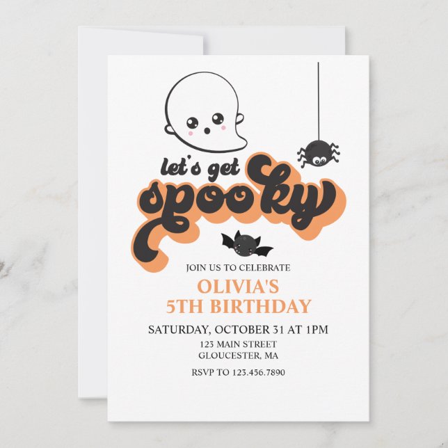 Invitation d'anniversaire d'Halloween Éffrayante (Devant)