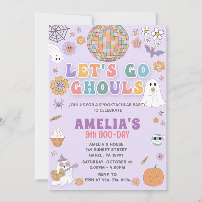 Invitation d'anniversaire d'Halloween, Halloween É (Devant)