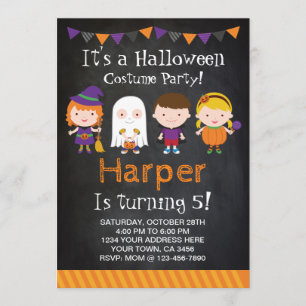 Invitation d'anniversaire d'Halloween, soirée cost