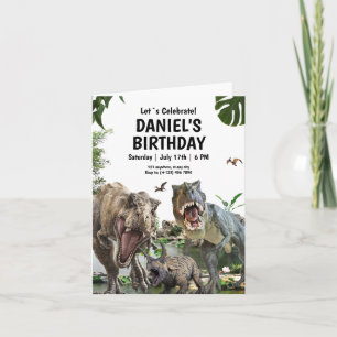 Invitation d'anniversaire dinosaure Dino T-Rex ann
