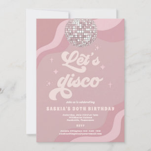 Invitation d'anniversaire disco Groovy 70
