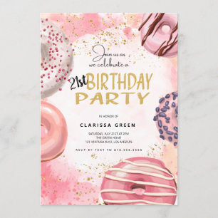Invitation d'anniversaire Donut