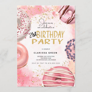 Invitation d'anniversaire Donut