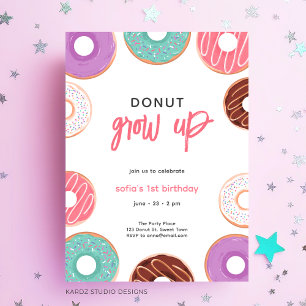 Invitation d'anniversaire Donut grow up