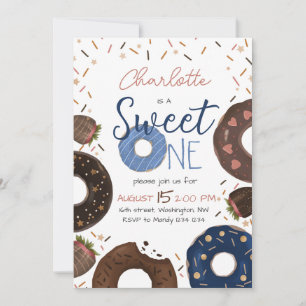 Invitation d'anniversaire Donut Sweet One
