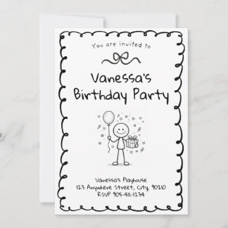 Invitation d'anniversaire Doodle - Invitation à fi