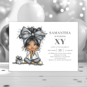 Invitation d'anniversaire dorée pour adolescente c