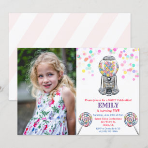 Invitation d'anniversaire douce confiserie Gumball