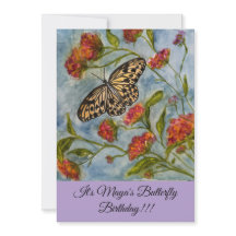 Invitation d'anniversaire douce papillon pour fill