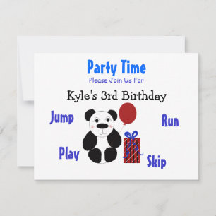 Invitation d'anniversaire d'ours panda