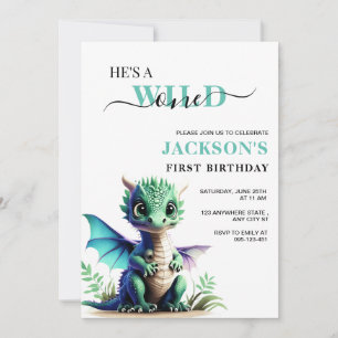 Invitation d'anniversaire Dragon fou, 1er annivers