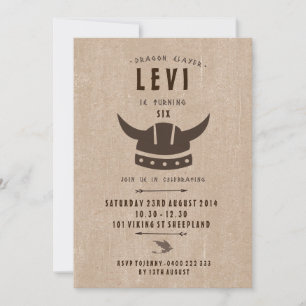 Invitation d'anniversaire Dragon & Viking