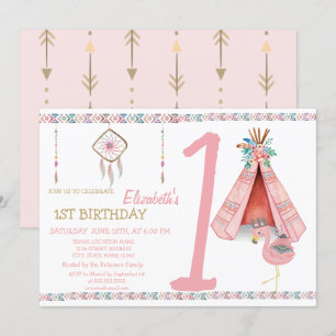 Invitation d'anniversaire Dream Catcher,Flèches,Fl