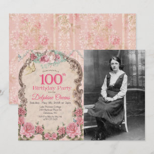 Invitation d'anniversaire du 100e anniversaire vin