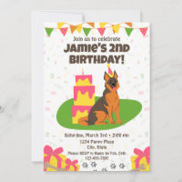 Invitation d'anniversaire du berger allemand